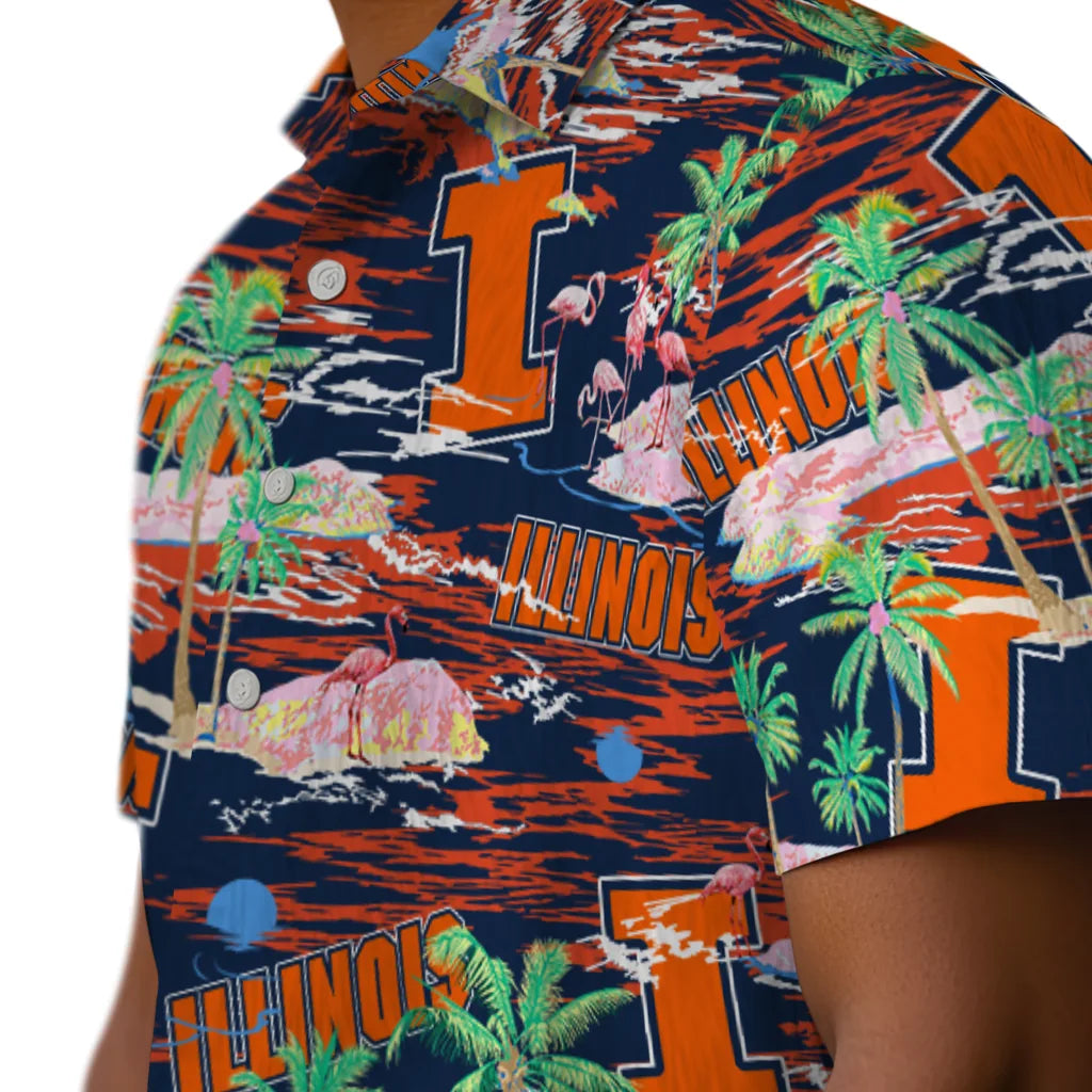 Illinois Fighting Illini Flamingo Retreat 2026 Hawaiian Shirt – Moonbestprint