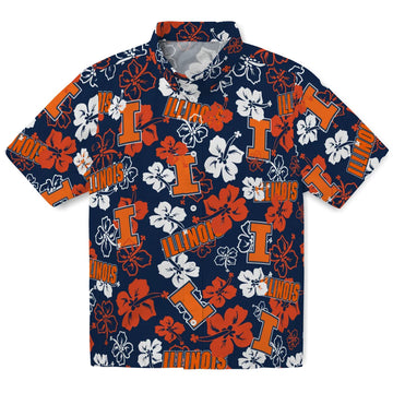 Illinois Fighting Illini Hibiscus Bloom Hawaiian Shirt – Moonbestprint
