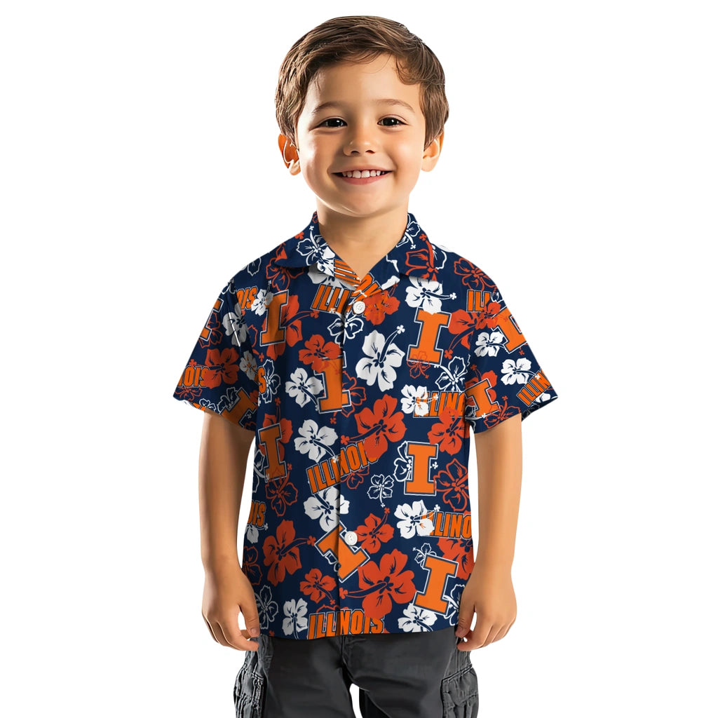 Illinois Fighting Illini Hibiscus Bloom Hawaiian Shirt – Moonbestprint