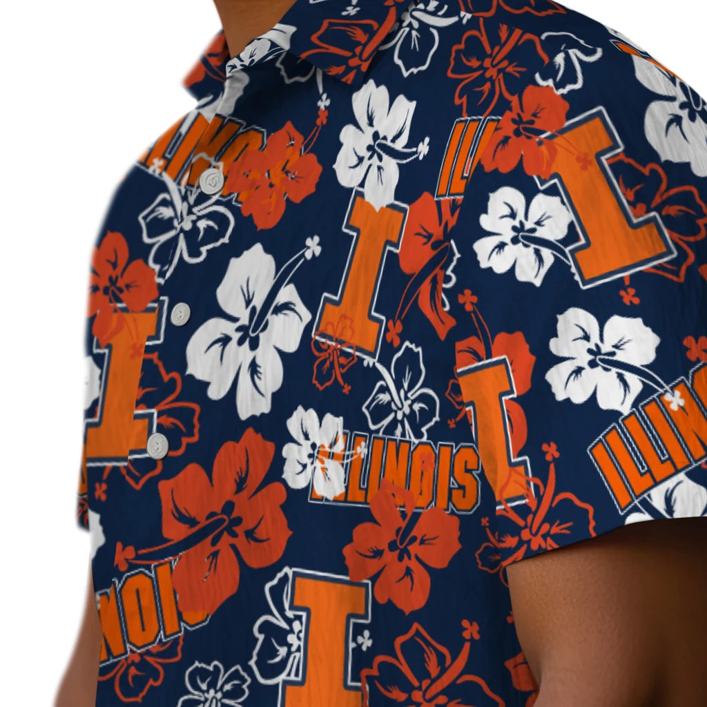 Illinois Fighting Illini Hibiscus Bloom Hawaiian Shirt – Moonbestprint