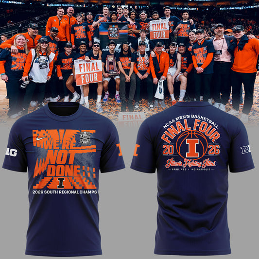 Illinois Fighting Illini Limited Edition 2026 MBB Final Four TShirt | AW10 Moonbestprint