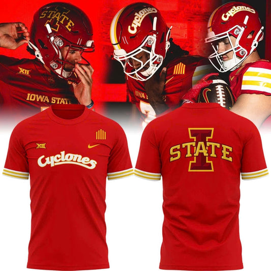 Special New Red Lids For The 2025 Season Cyclones Wordmark Red Tshirt | EK76 Moonbestprint