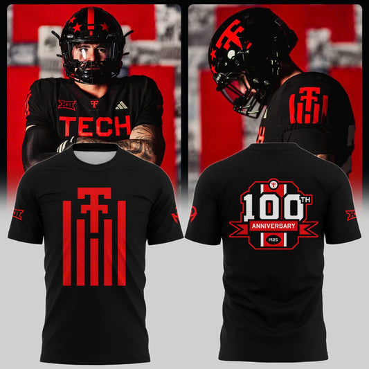 Black Texas Tech Red Raiders 100th Anniversary Tshirt Moonbestprint