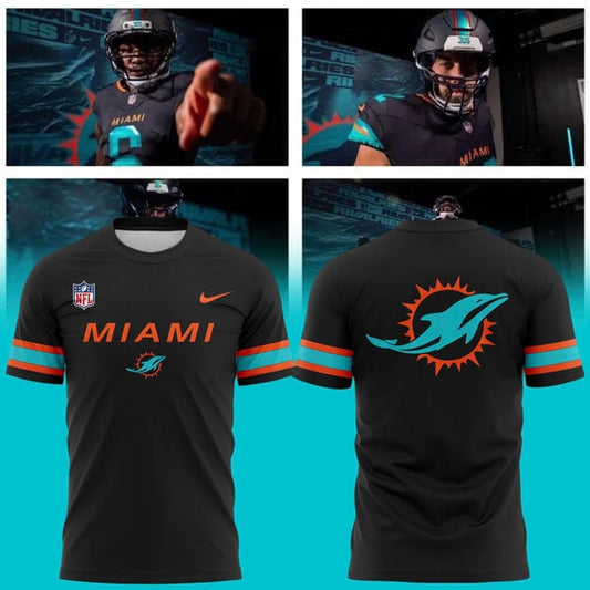 Special New Alternate Rivalry Uniform In Black Miami Wordmark Tshirt Moonbestprint