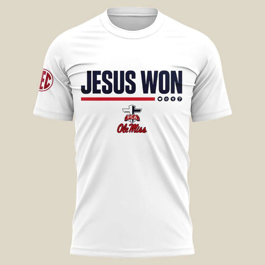 Ole Miss football "Jesus Won" T-shirts Moonbestprint