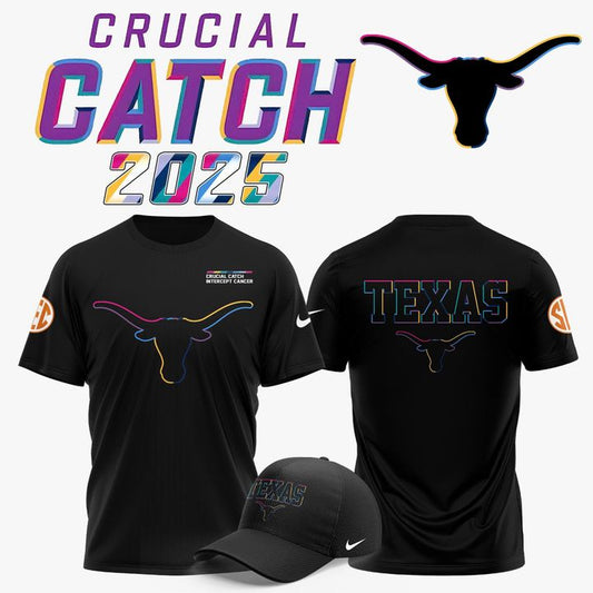 Texas Longhorns Football 2025 Crucial Catch T-shirt | PZ77 Moonbestprint