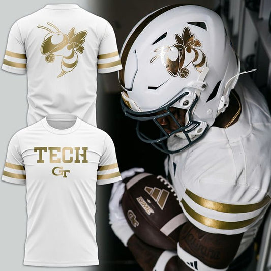 Special New Georgia Tech Football Whites Uniform T-Shirt | HT61 Moonbestprint