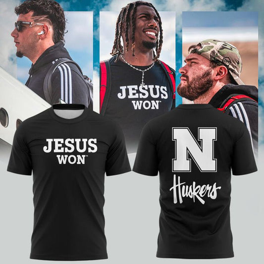 2025 Nebraska Cornhuskers Jesus Won T-Shirt | VM90 Moonbestprint