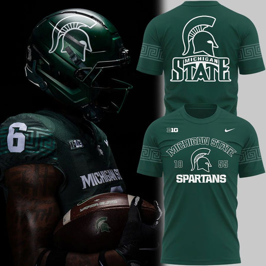 2025 Michigan State Spartans Helmet Logo EST1855 Uniform T-Shirt | JU58 Moonbestprint