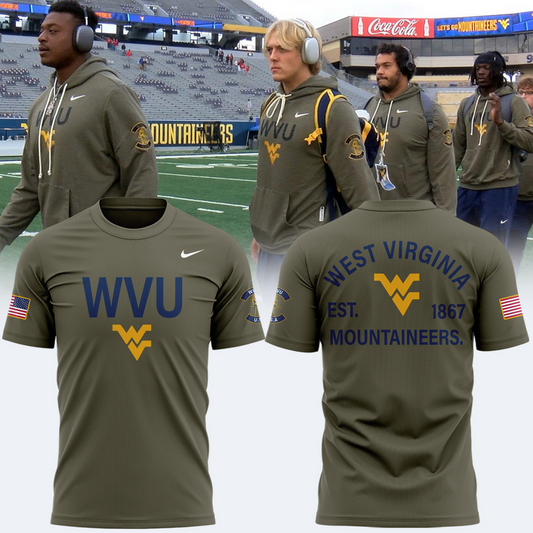 West Virginia Football 2025 Military Appreciation Limited Edition T-shirt | CN70 Moonbestprint