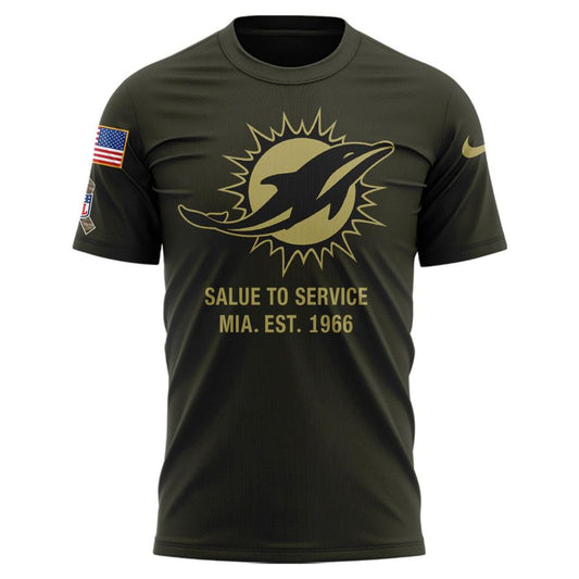 Miami Dolphins '' Military Night '' Special T-Shirt 2025 Moonbestprint