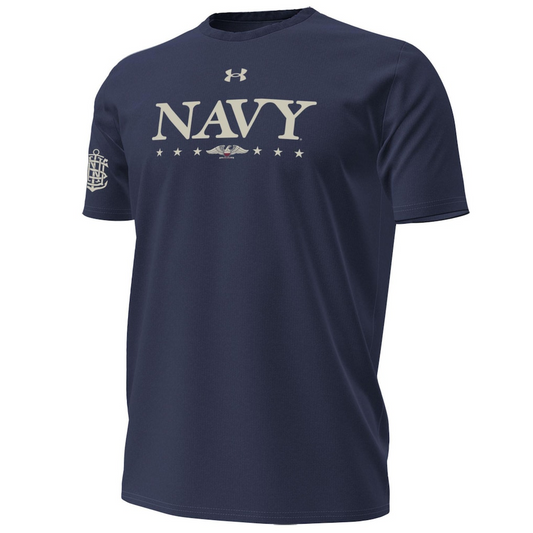 Under Armour Navy Navy Midshipmen 250th Anniversary Uniform Sideline Collection HeatGear T-Shirt | QA88 Moonbestprint