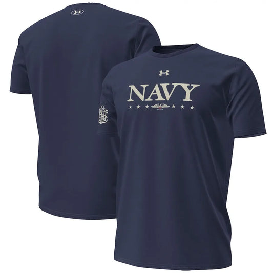 Under Armour Navy Navy Midshipmen 250th Anniversary Uniform Sideline Collection HeatGear T-Shirt | QA88 Moonbestprint