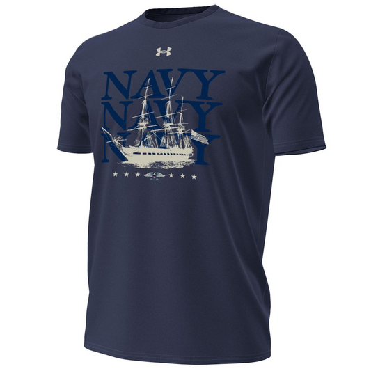 Under Armour Navy Navy Midshipmen 250th Anniversary Uniform Sideline Collection HeatGear T-Shirt | ZF92 Moonbestprint