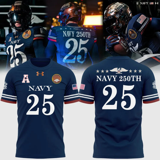 2025 Limited Edition T-Shirt Navy Football uniform 250 years for fans | ZO99 Moonbestprint