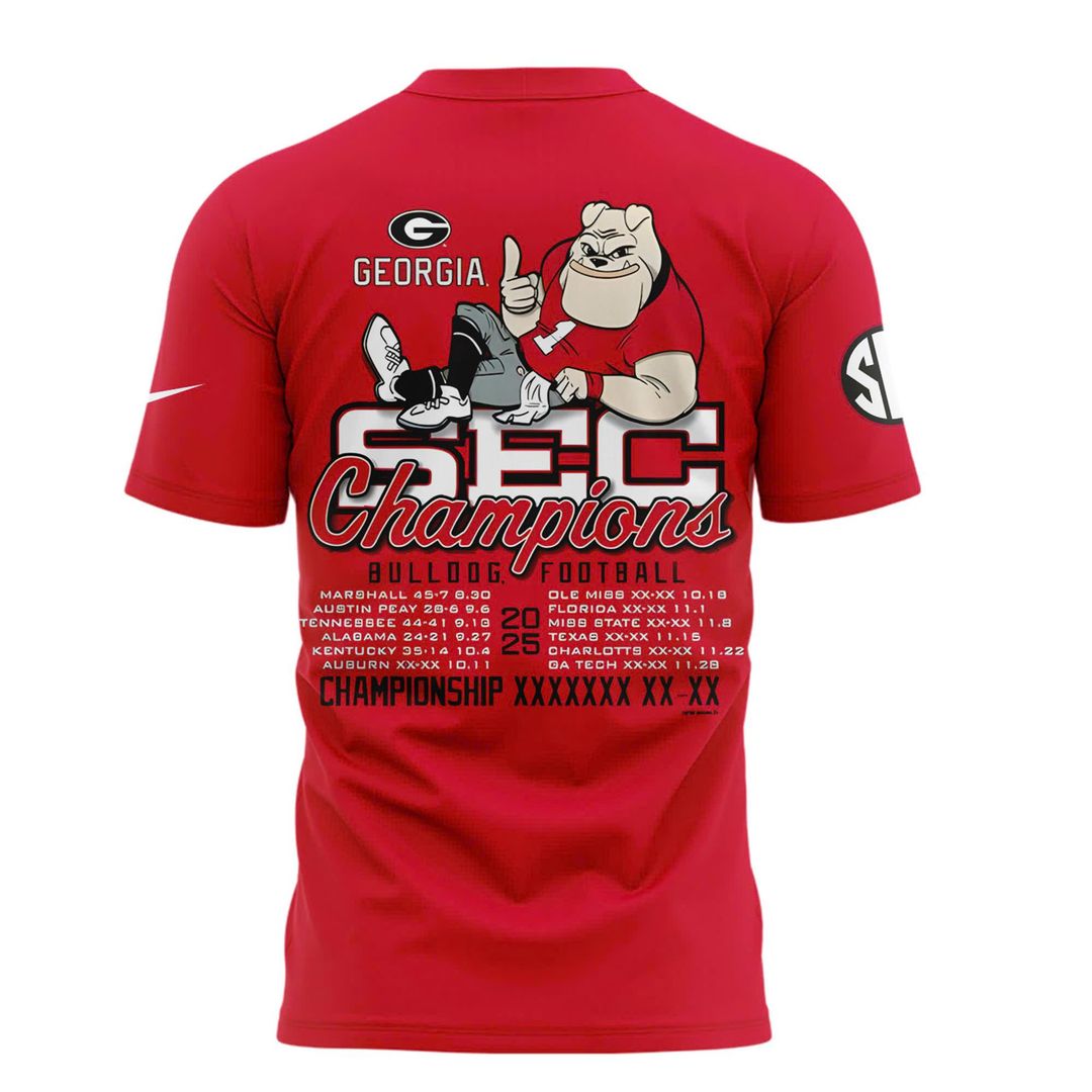Georgia Bulldogs 2025 SEC Conference Champions Combo T-Shirt | AU36 Moonbestprint