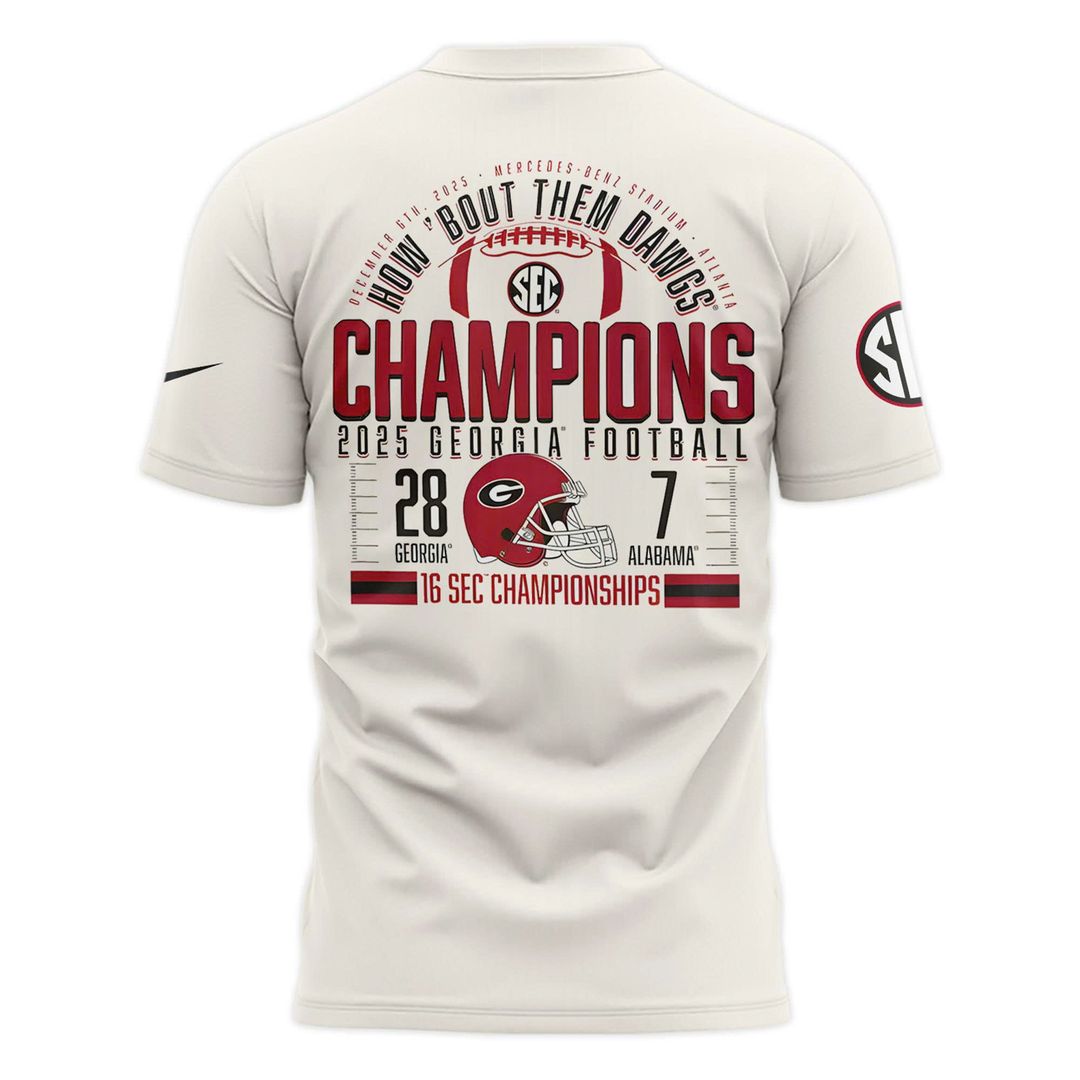 Georgia Bulldogs 2025 SEC Conference Champions Combo T-Shirt | DR59 Moonbestprint