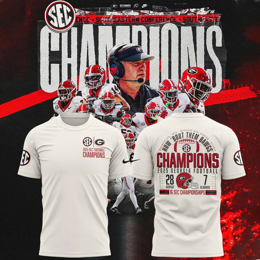 Georgia Bulldogs 2025 SEC Conference Champions Combo T-Shirt | DR59 Moonbestprint