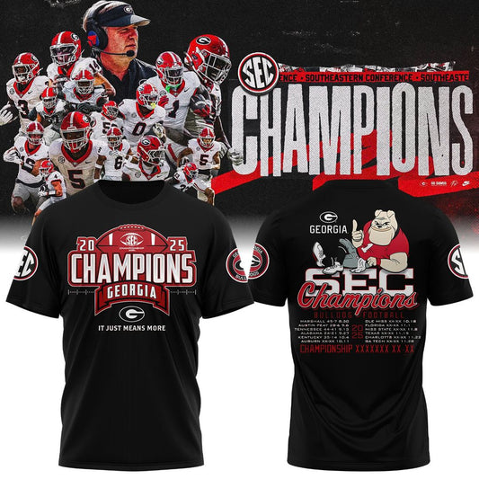 Georgia Bulldogs 2025 SEC Conference Champions Combo T-Shirt | YF78 Moonbestprint