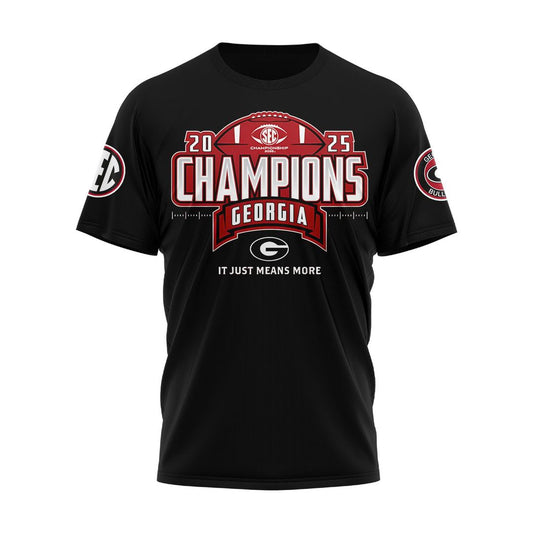 Georgia Bulldogs 2025 SEC Conference Champions Combo T-Shirt | YF78 Moonbestprint