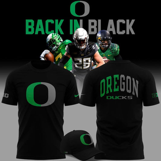 2025 limited edition t-shirt Oregon Ducks football "Back In Black" for fans | YU65 Moonbestprint