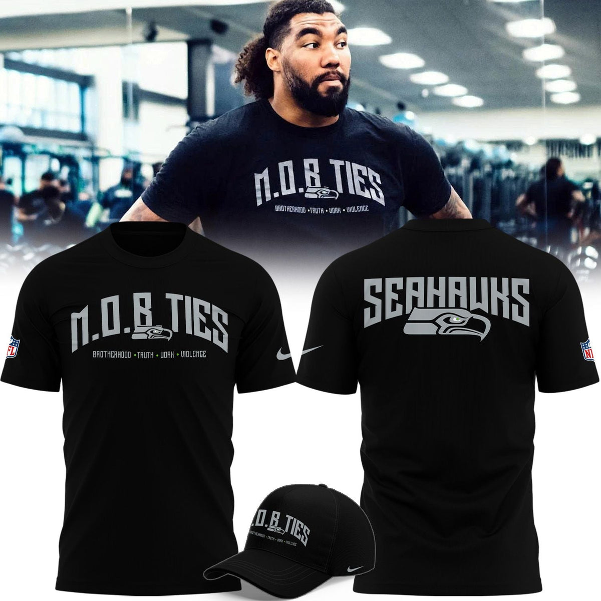 Limited Edition Leonard Williams Black Tshirt 2026 | EL81 Moonbestprint
