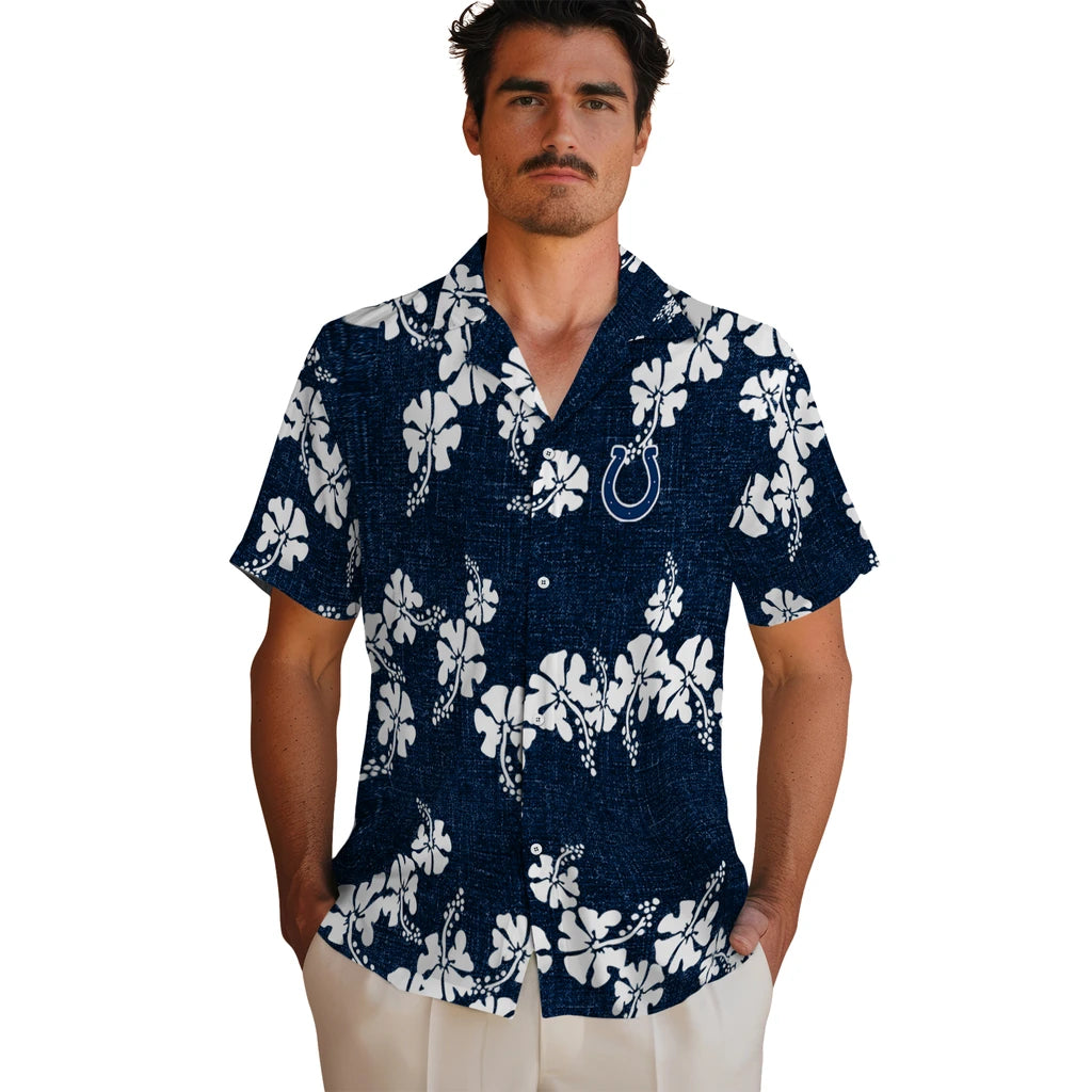 Indianapolis Colts Hawaiian Shirt - 50th State Flower | Moonbestprint