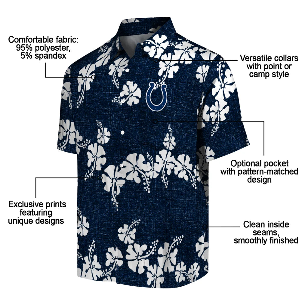 Indianapolis Colts Hawaiian Shirt - 50th State Flower | Moonbestprint