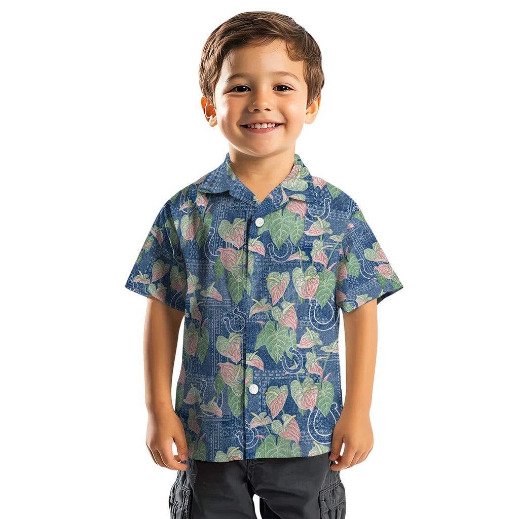 Indianapolis Colts Hawaiian Shirt - Anthurium Overlay | Moonbestprint