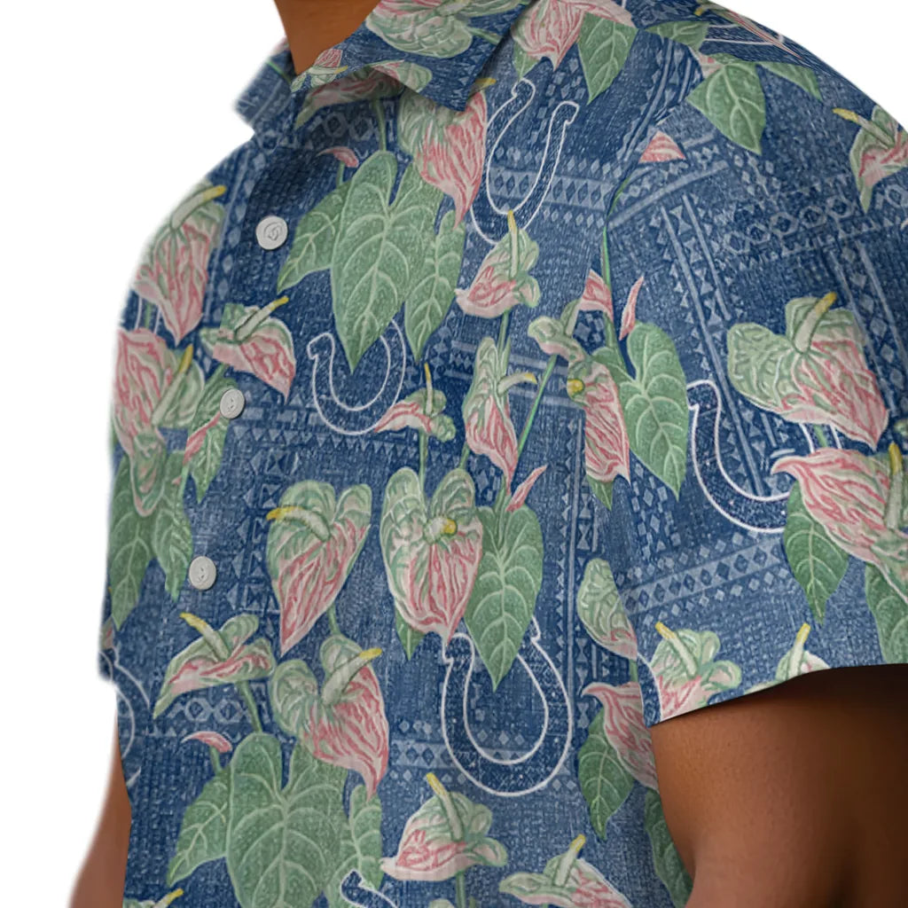 Indianapolis Colts Hawaiian Shirt - Anthurium Overlay | Moonbestprint