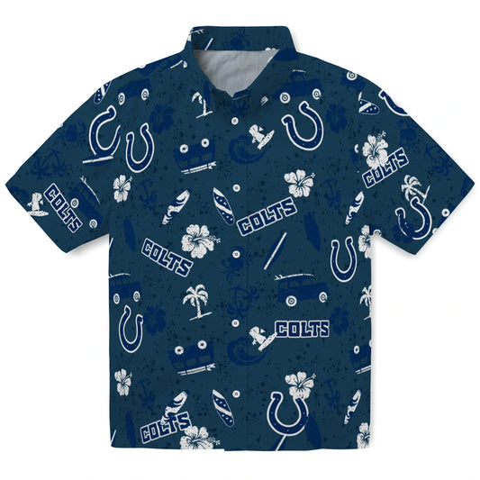 Indianapolis Colts Hawaiian Shirt - Beach Vibe | Moonbestprint
