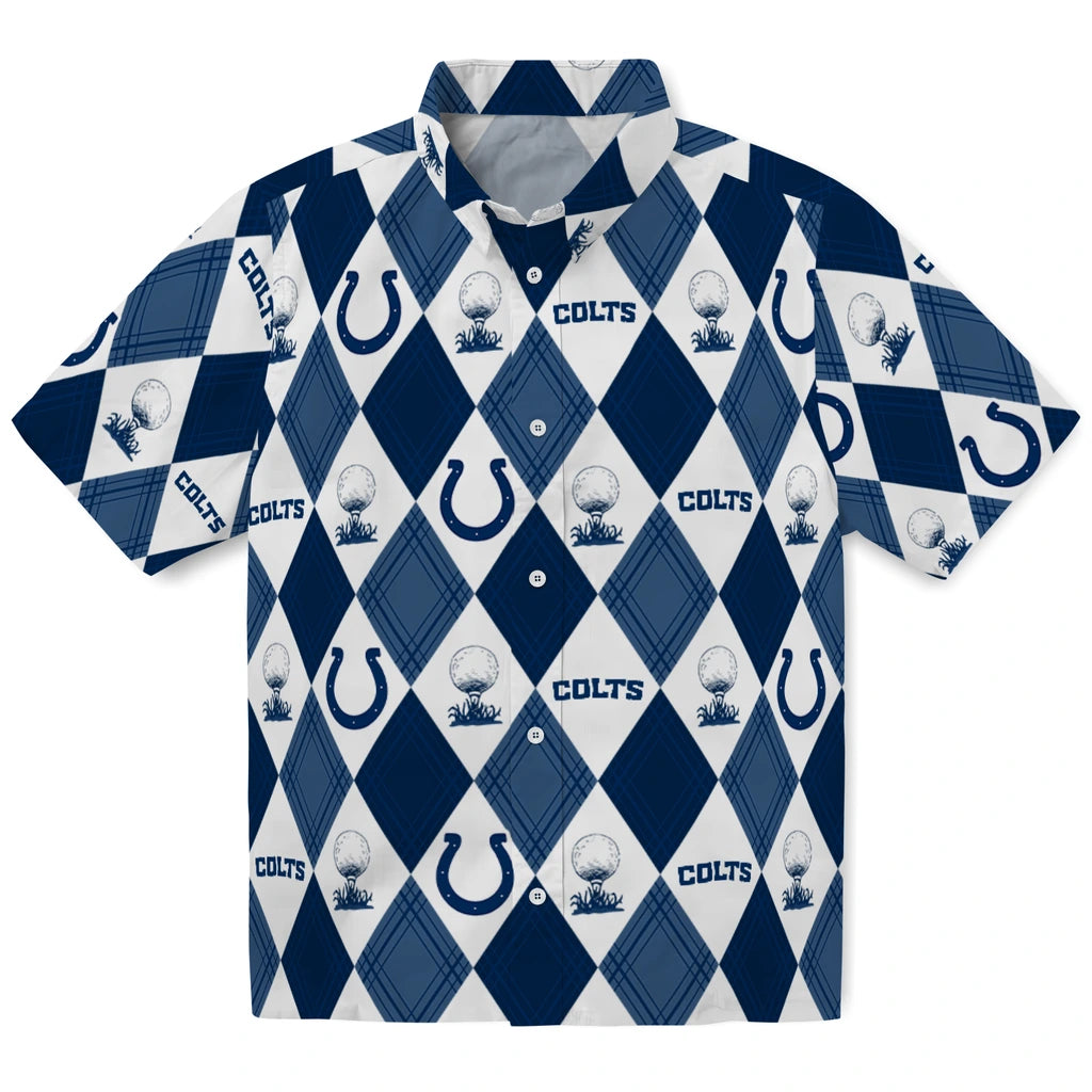 Indianapolis Colts Hawaiian Shirt - Golfing Plaid | Moonbestprint