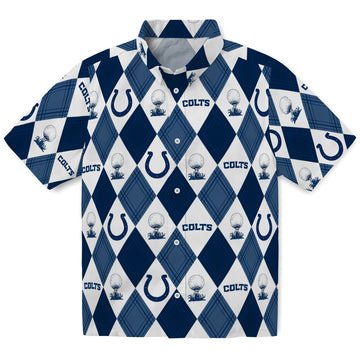 Indianapolis Colts Hawaiian Shirt - Golfing Plaid | Moonbestprint