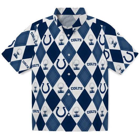 Indianapolis Colts Hawaiian Shirt - Golfing Plaid | Moonbestprint