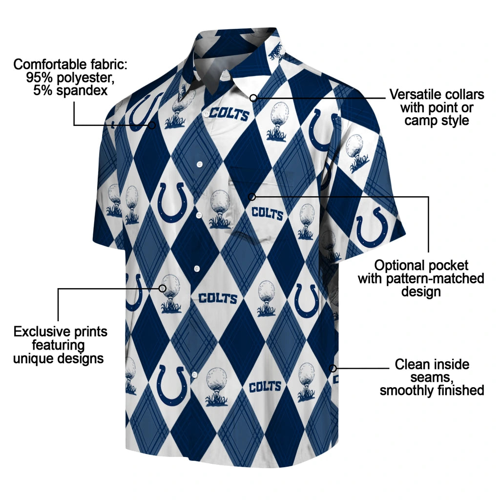 Indianapolis Colts Hawaiian Shirt - Golfing Plaid | Moonbestprint