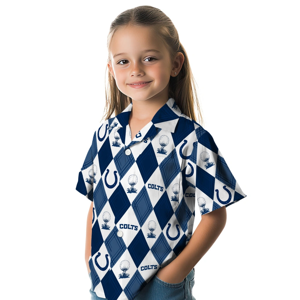 Indianapolis Colts Hawaiian Shirt - Golfing Plaid | Moonbestprint
