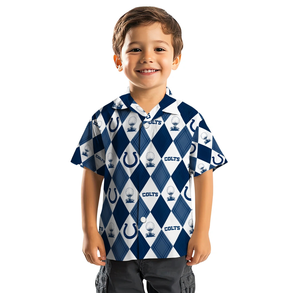 Indianapolis Colts Hawaiian Shirt - Golfing Plaid | Moonbestprint