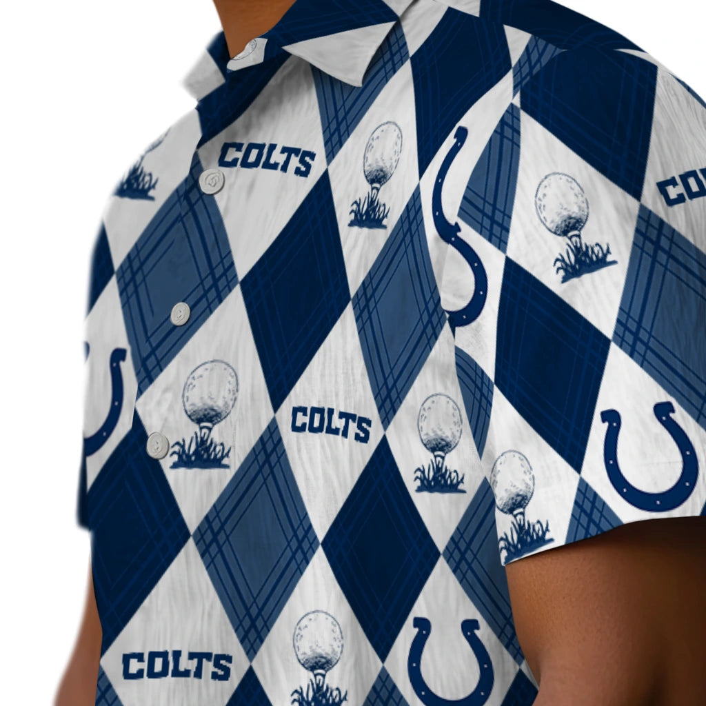 Indianapolis Colts Hawaiian Shirt - Golfing Plaid | Moonbestprint