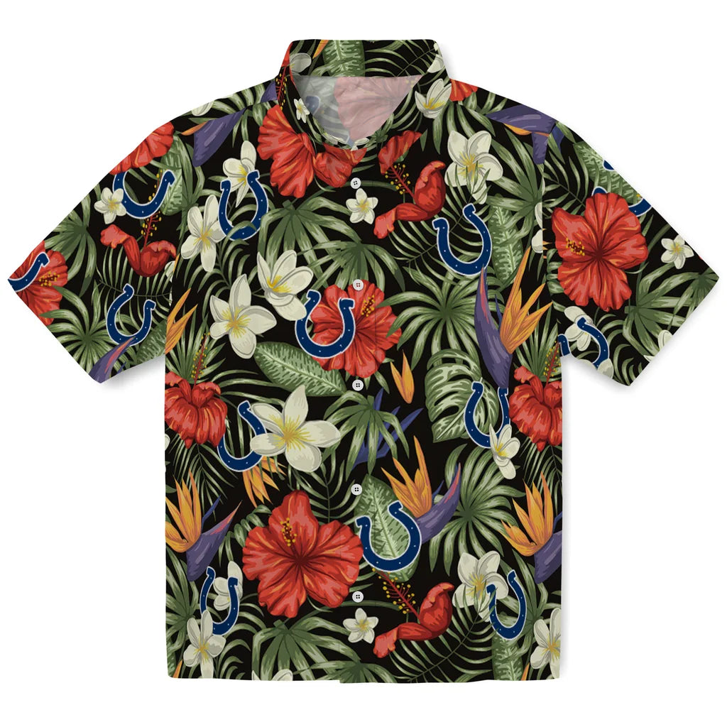 Indianapolis Colts Hawaiian Shirt - Hawaii Floral Hibiscus | Moonbestprint