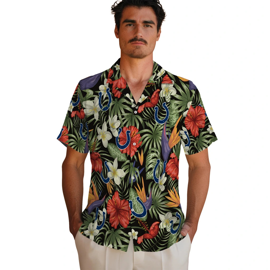 Indianapolis Colts Hawaiian Shirt - Hawaii Floral Hibiscus | Moonbestprint