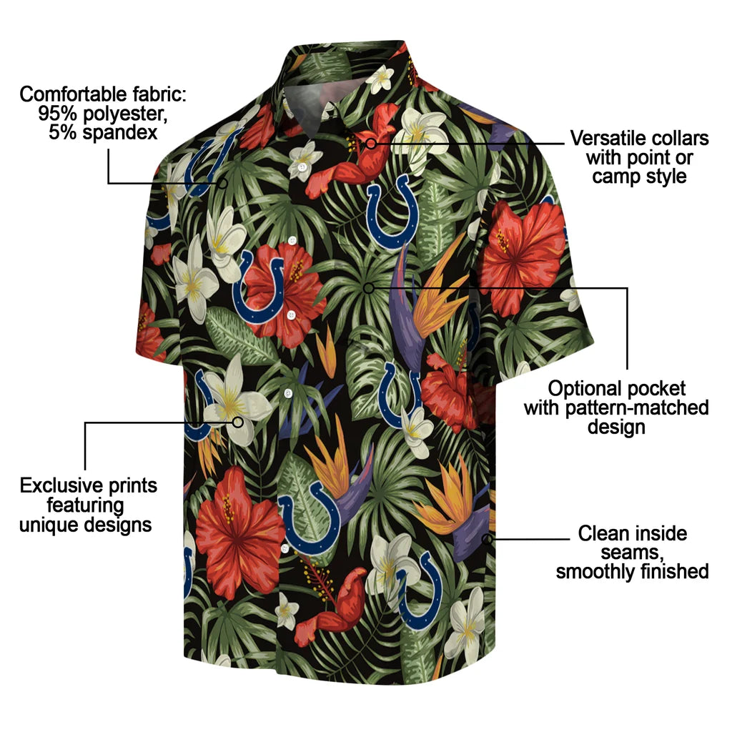 Indianapolis Colts Hawaiian Shirt - Hawaii Floral Hibiscus | Moonbestprint