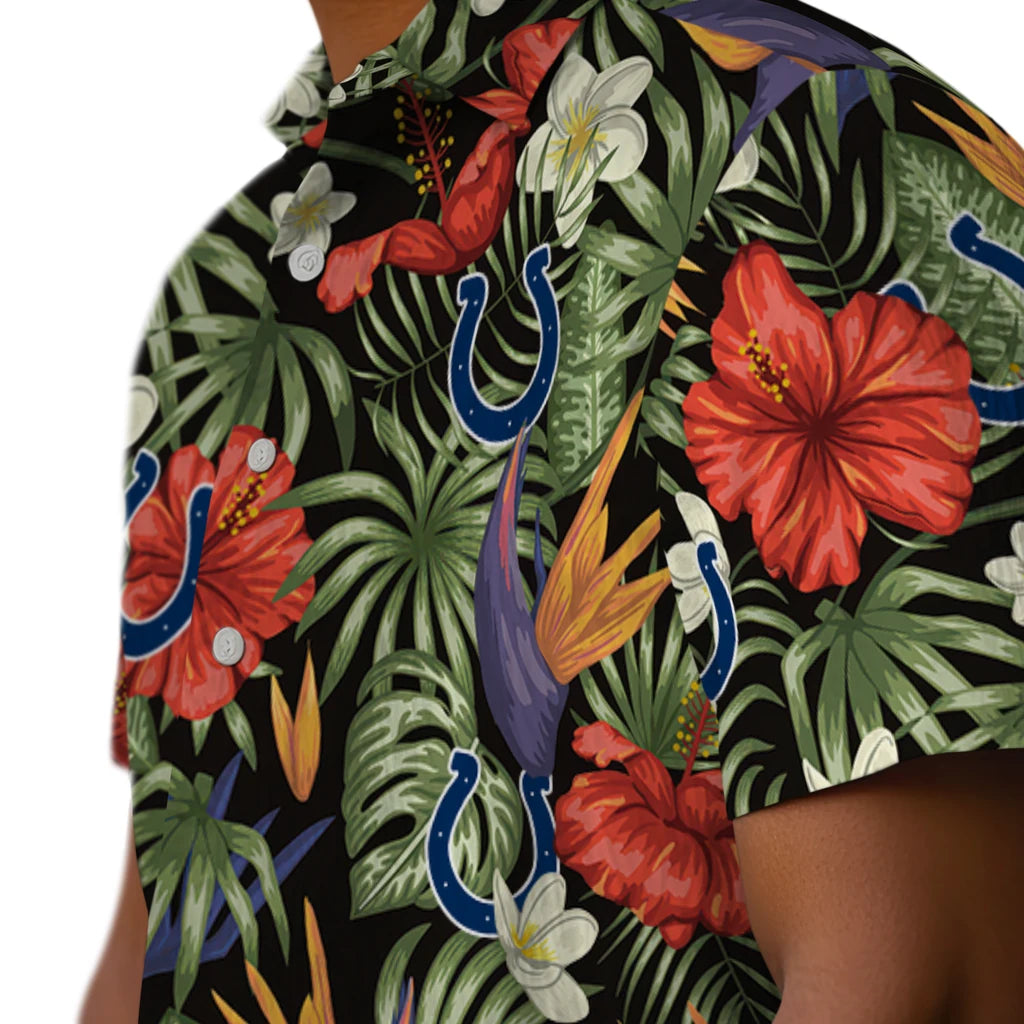 Indianapolis Colts Hawaiian Shirt - Hawaii Floral Hibiscus | Moonbestprint