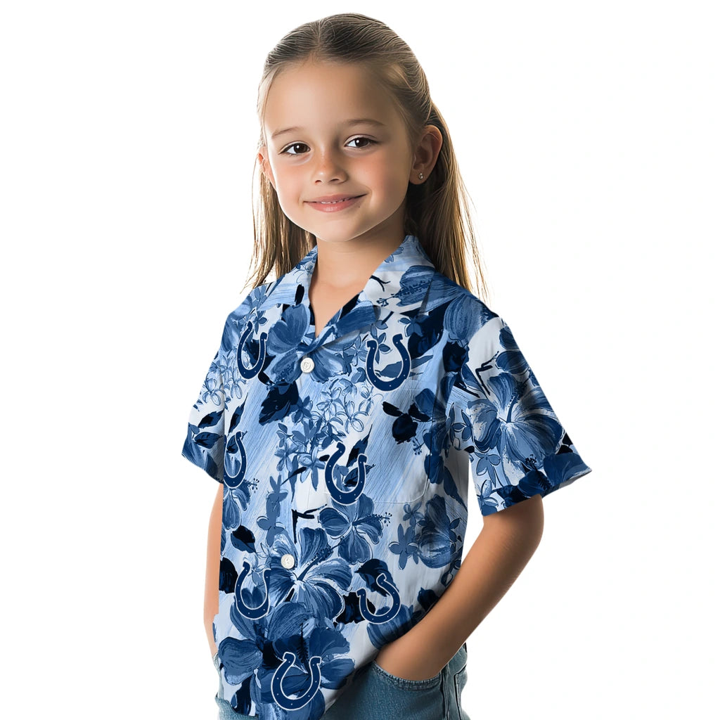 Indianapolis Colts Hawaiian Shirt - Hibiscus Arrangement | Moonbestprint