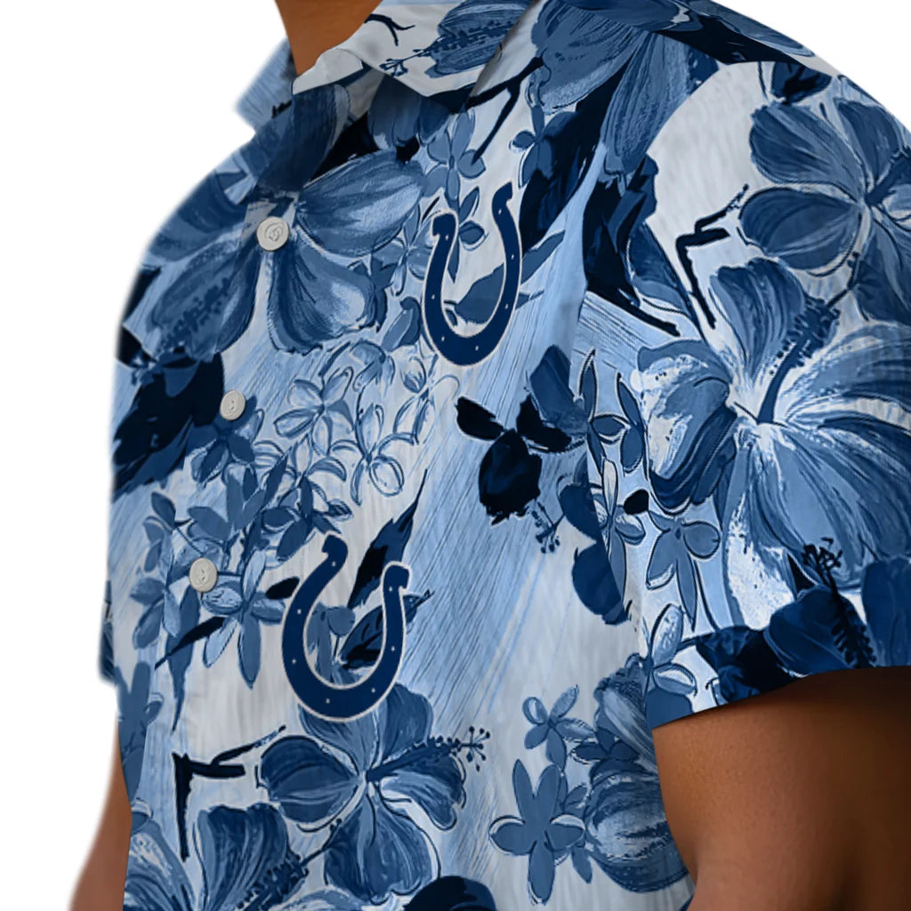 Indianapolis Colts Hawaiian Shirt - Hibiscus Arrangement | Moonbestprint