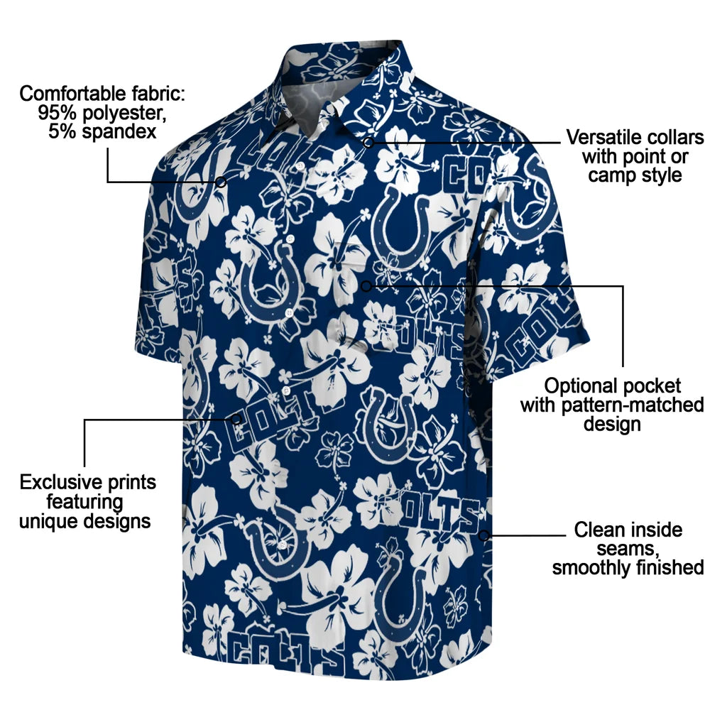 Indianapolis Colts Hibiscus Bloom Hawaiian Shirt – Moonbestprint
