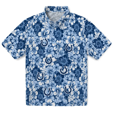 Indianapolis Colts Hawaiian Shirt - Hibiscus Blooms | Moonbestprint