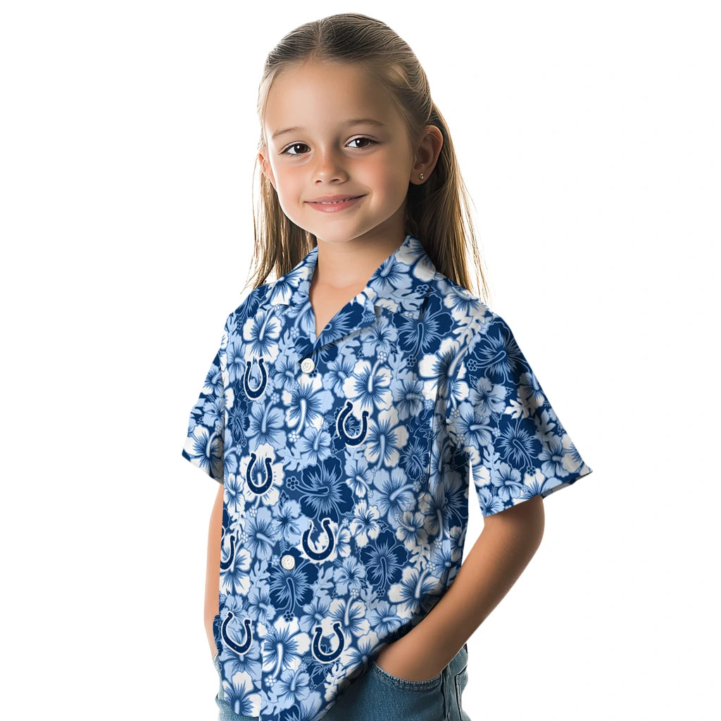 Indianapolis Colts Hawaiian Shirt - Hibiscus Blooms | Moonbestprint
