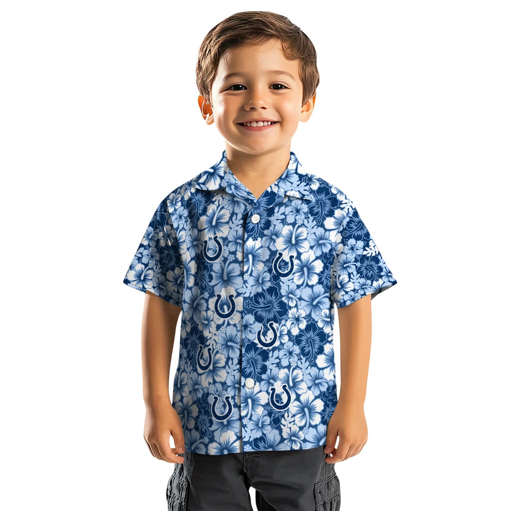 Indianapolis Colts Hawaiian Shirt - Hibiscus Blooms | Moonbestprint