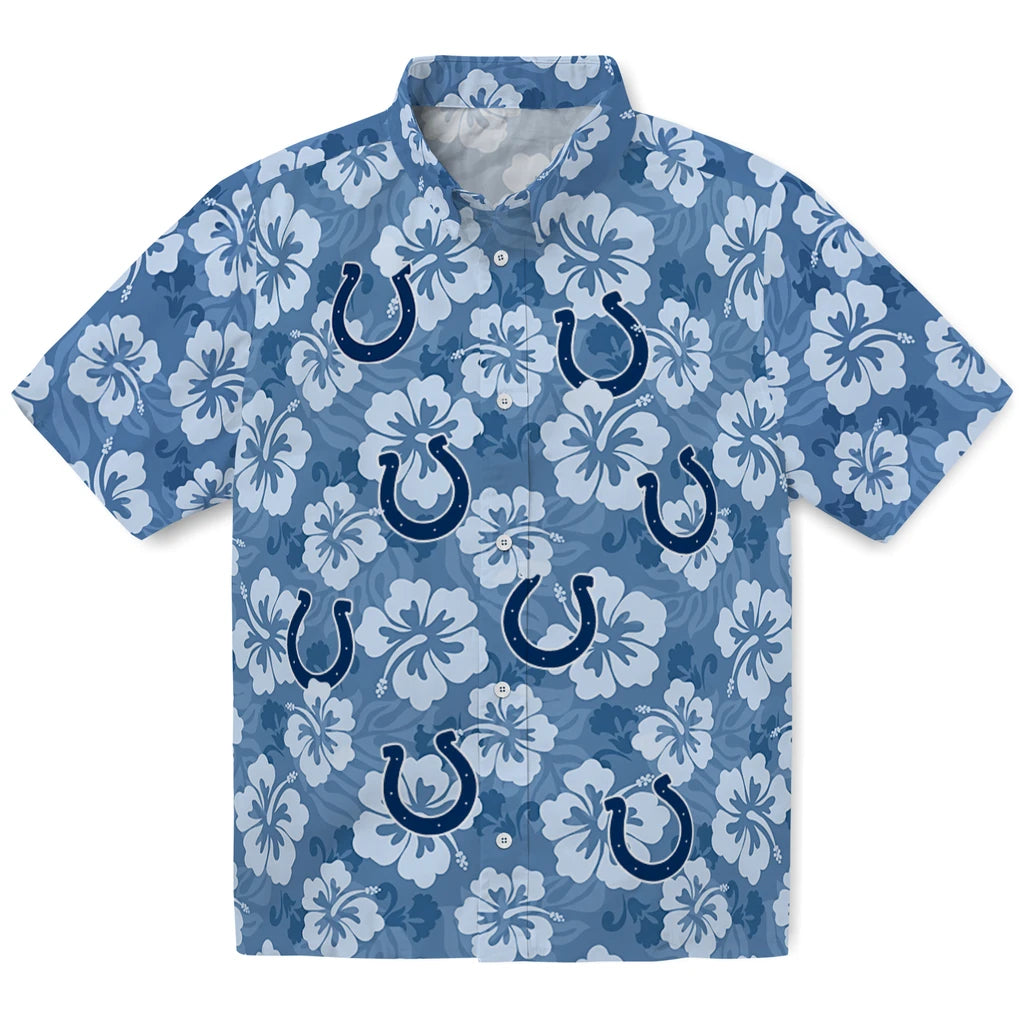 Indianapolis Colts Hawaiian Shirt - Hibiscus Cluster | Moonbestprint