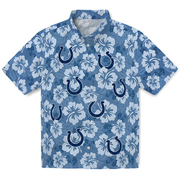 Indianapolis Colts Hawaiian Shirt - Hibiscus Cluster | Moonbestprint